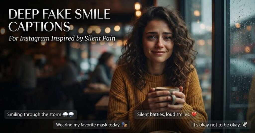 Deep Fake Smile Captions for Instagram Inspired by Silent Pain